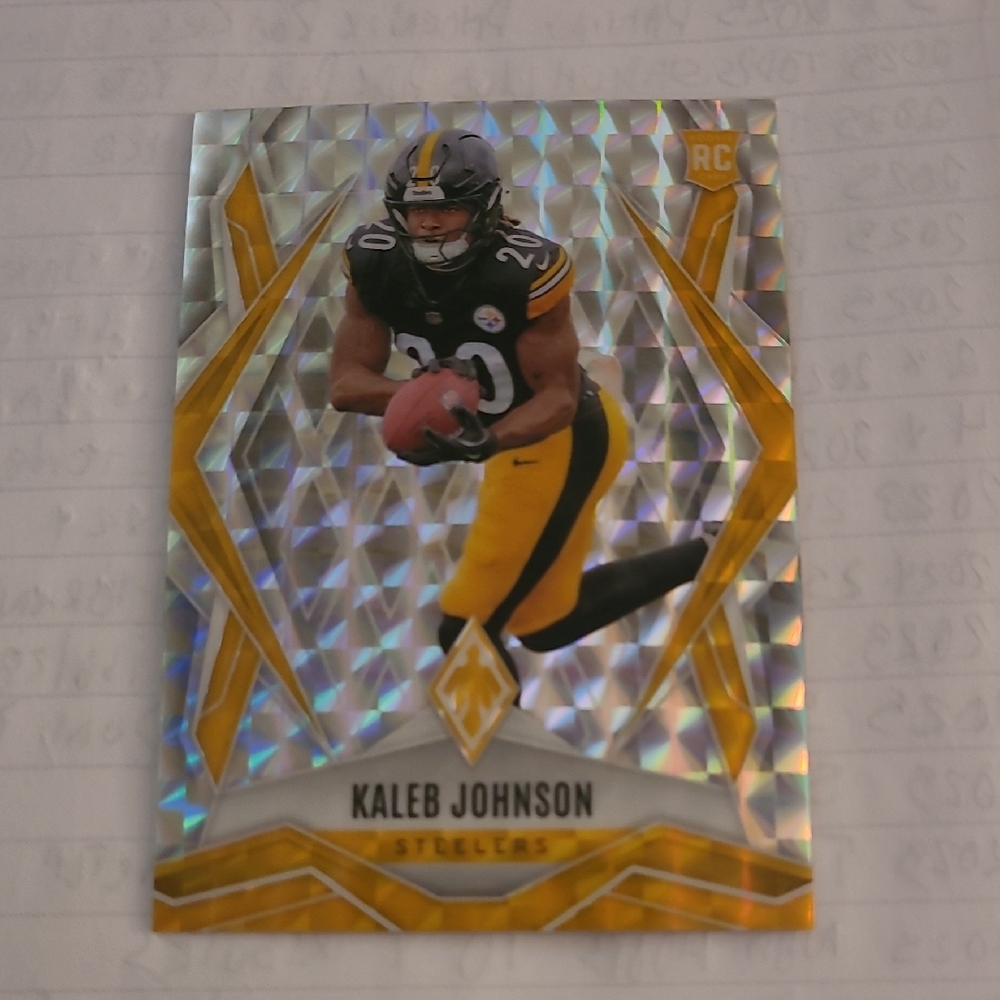 Panini Kaleb Johnson Gold & Black Holographic Rookie Card